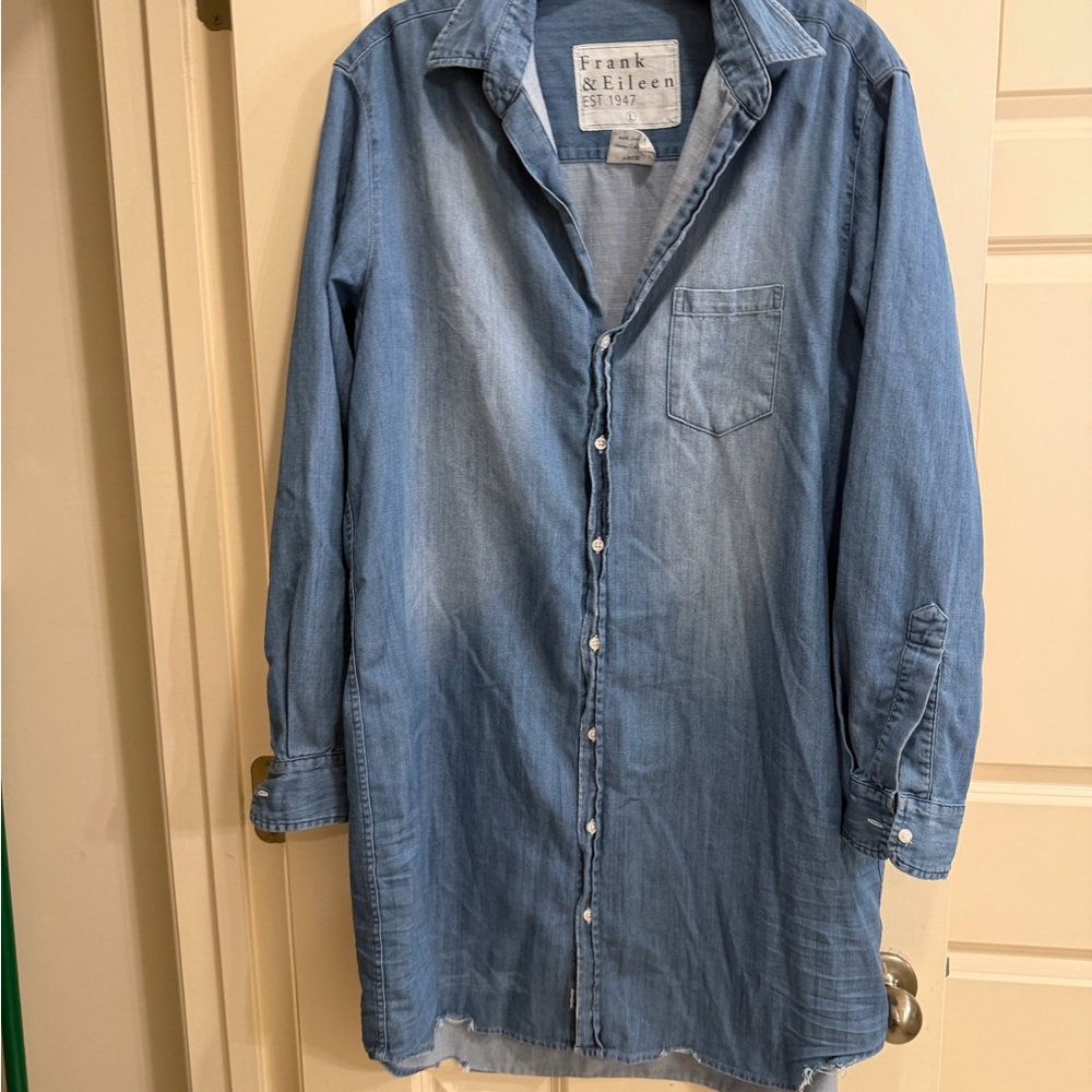 Frank & Eileen Light Blue Denim Shirt Dress - Picture 3 of 9